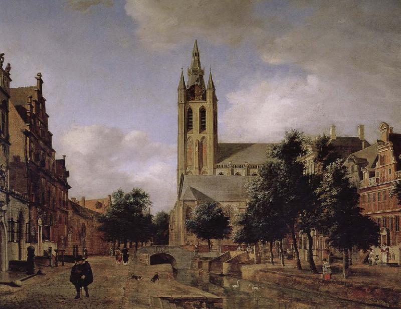 Jan van der Heyden Old church landscape oil painting picture